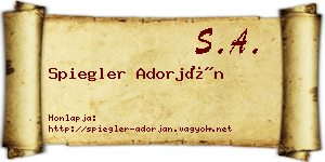 Spiegler Adorján névjegykártya